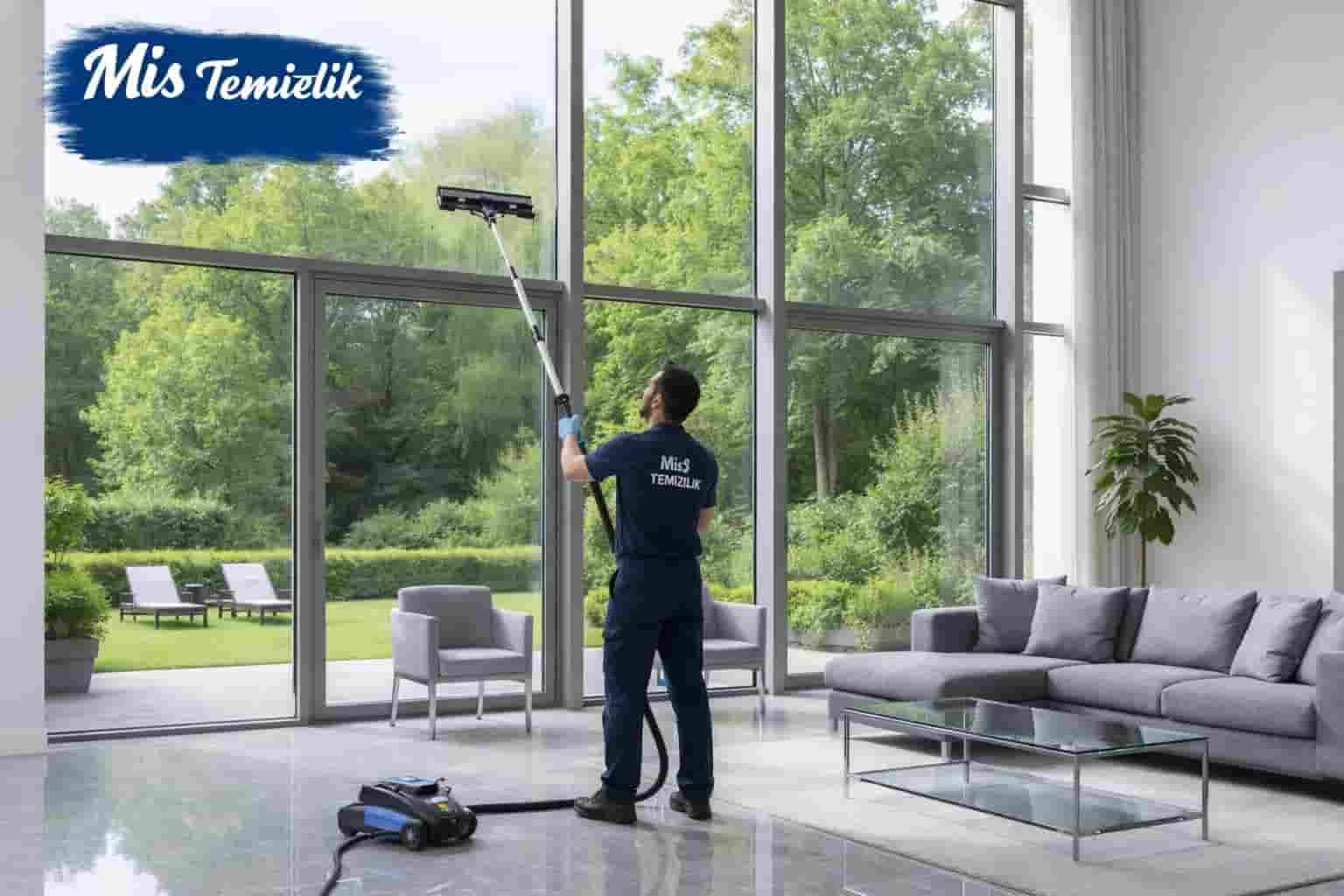 Hadımk&ouml;y ve &Ouml;merli b&ouml;lgesi l&uuml;ks villa cam temizliği uygulaması